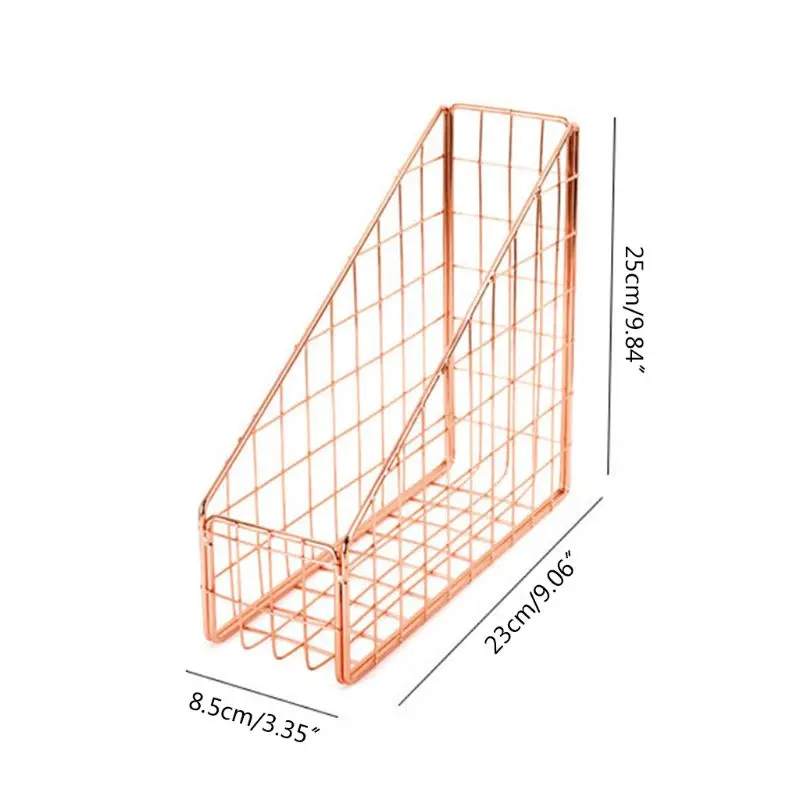 Нордическая кованая сетка, держатель для файлов, простой однослойный стол, полка для журналов, книг, стеллаж для хранения, для дома, офиса, канцелярские принадлежности, Органайзер