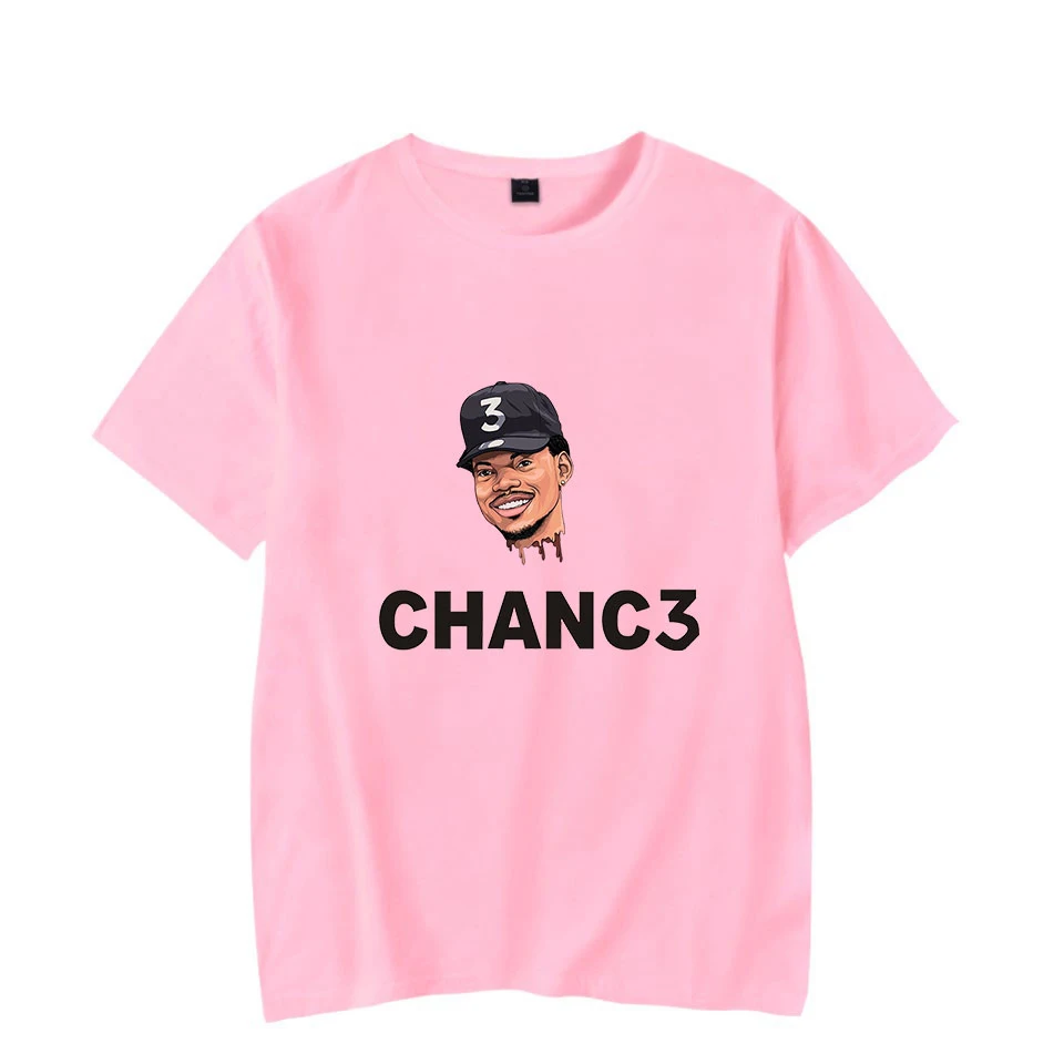 Модная футболка Chance The Rapper, Мужская розовая летняя хлопковая Футболка Harajuku с коротким рукавом, Новая повседневная футболка с принтом CHANC3 rapper