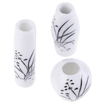 

3PCS DIY Handmade Doll House Kitchen Ceramic Ornament Deco Vase Dollhouse Miniatures 1:12 Mini Ceramic Pot DIY Toys