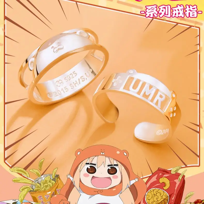 

Anime Himouto! Umaru-chan Doma Umaru UMR Rings 925 Sterling Silver Finger Ring Fashion Props Jewelry Adjustable Decorate Cosplay