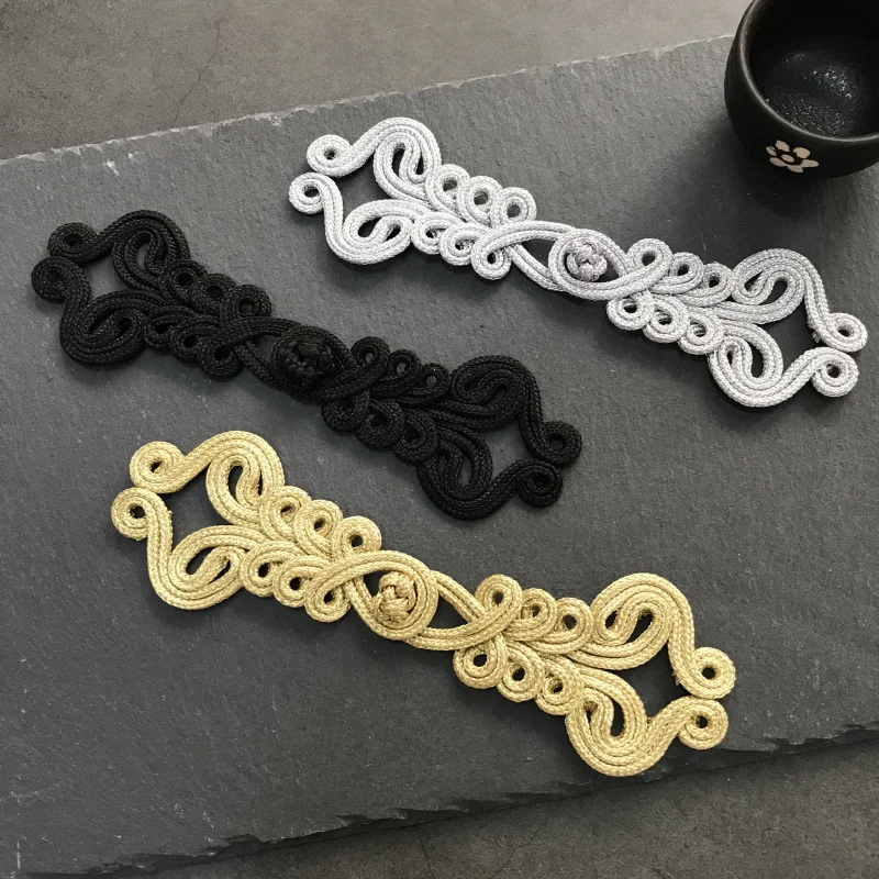 DoreenBeads Золотые и Серебряные Китайские лягушки пуговицы ручной работы кнопка для
