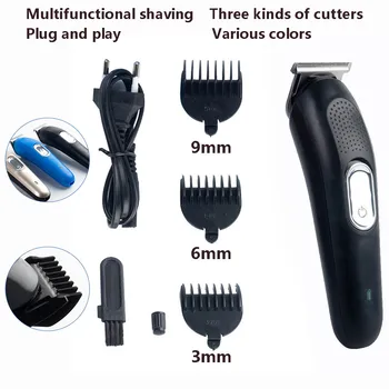 

Rechargable Hair Clipper Powerful Cutting Machine Beard Barber Hair Trimmer Three Guide Combs Attached Adjustable Clip Comb