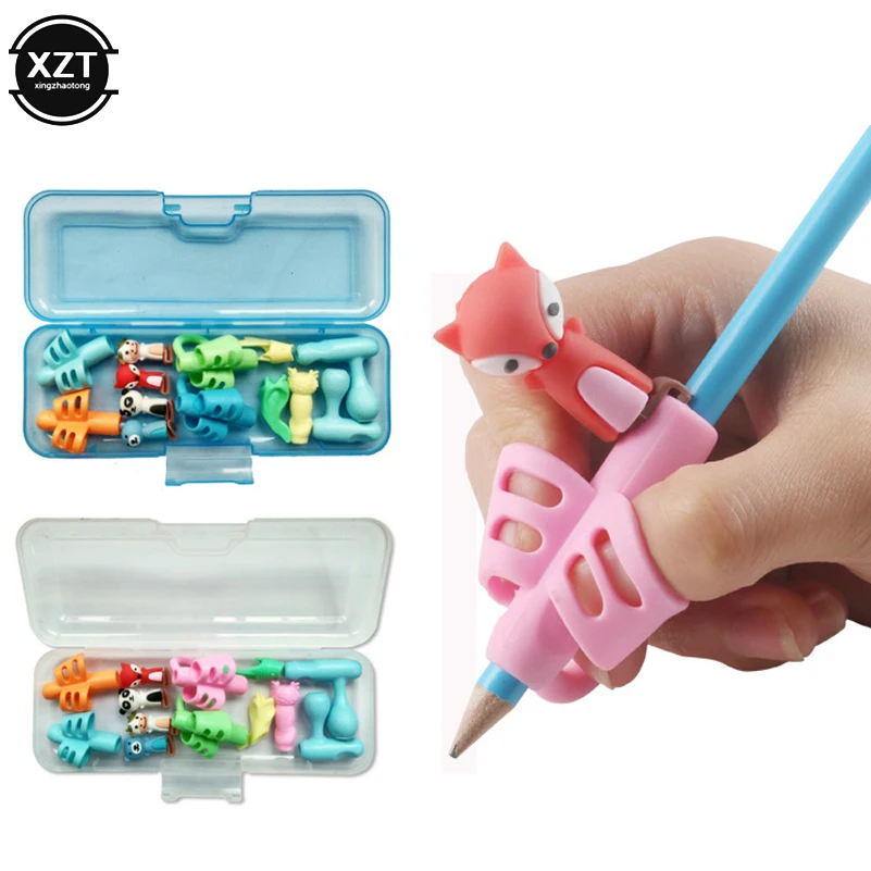 16pcs Pencil holder Grip Children Cute Pen Handle Rod HandWriting Aid Guide Hold Pen Posture Correction for kids gift stationery 5