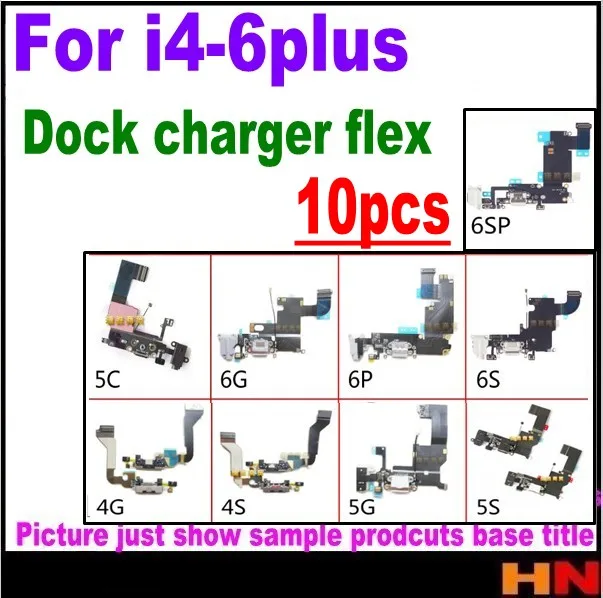 10 шт. Высокое качество для Iphone 4 4s 5c 5g 5S SE 6 6p plus черный белый USB зарядное устройство зарядный порт док-станция разъем гибкий кабель