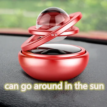 

Car aromatherapy decoration solar interstellar suspension double ring automatic rotation car air freshener home decoration 1