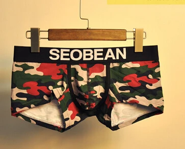 SEOBEAN мужские хлопковые боксеры камуфляжные сексуальные боксеры мужские камуфляжные нижнее белье плюс размер Ropa Interior Hombre cueca masculina