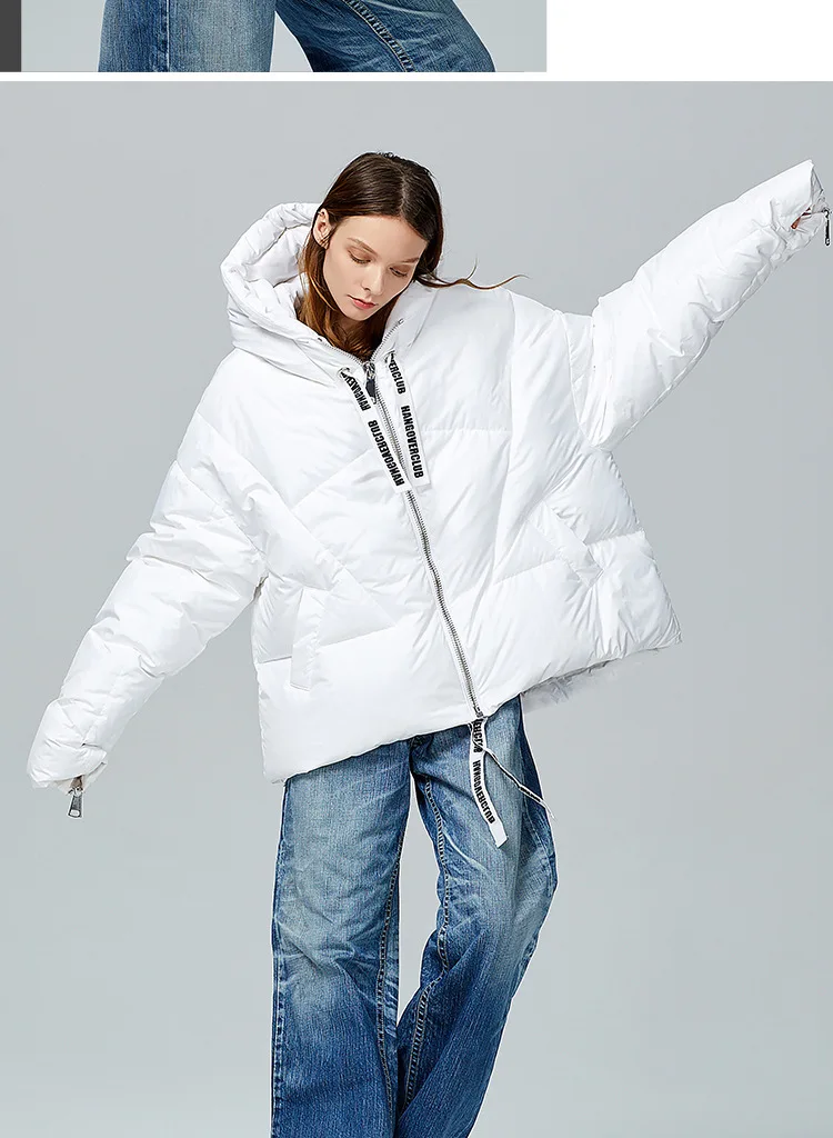 Большой размер, теплый зимний пуховик, модная одежда, тонкие пуховики, женские куртки с длинным рукавом, белый утиный пух, пальто, женская верхняя одежда