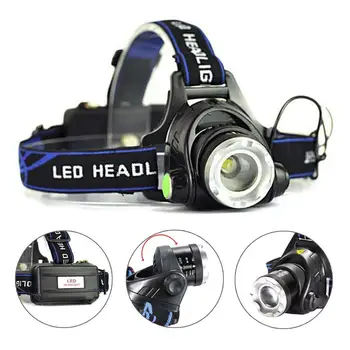 

12000 LM XM L T6 LED Headlight Zoomable Flashlight Head Lamp Light 2x18650 Outdoor Headlight Rechargeable Head Light