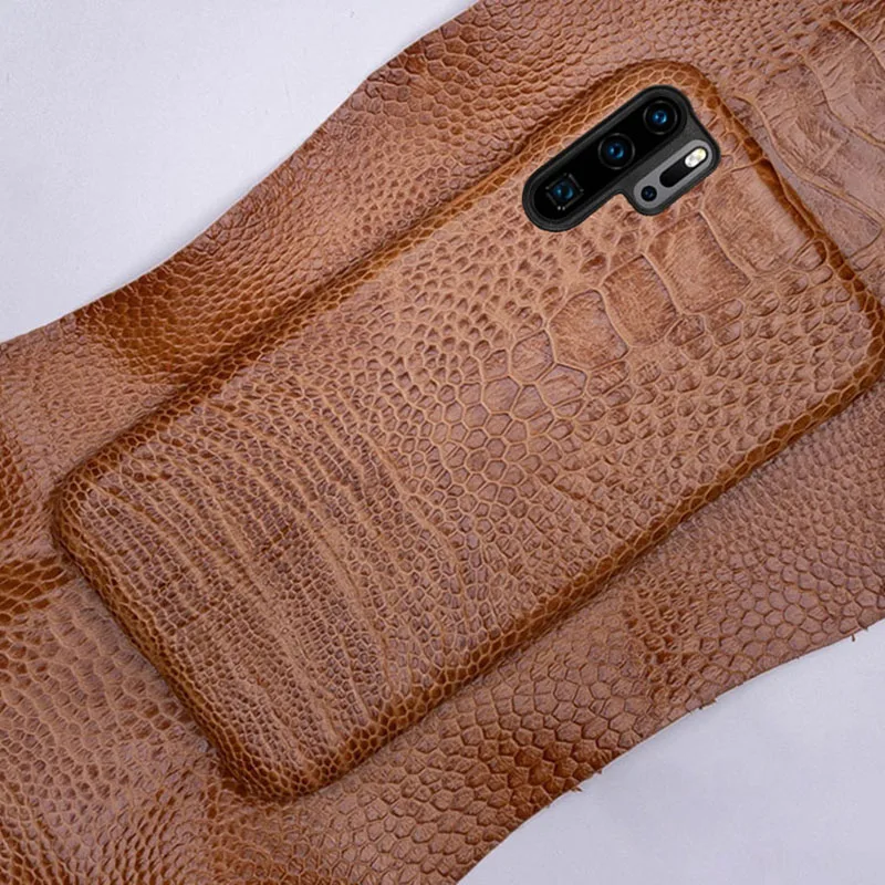 Phone Case For Huawei P20 P30 lite Mate 10 20 Pro lite Y6 Y9 2018 P Smart 2019 Natural ostrich skin For Honor 7A 7X 8X 9 10 lite