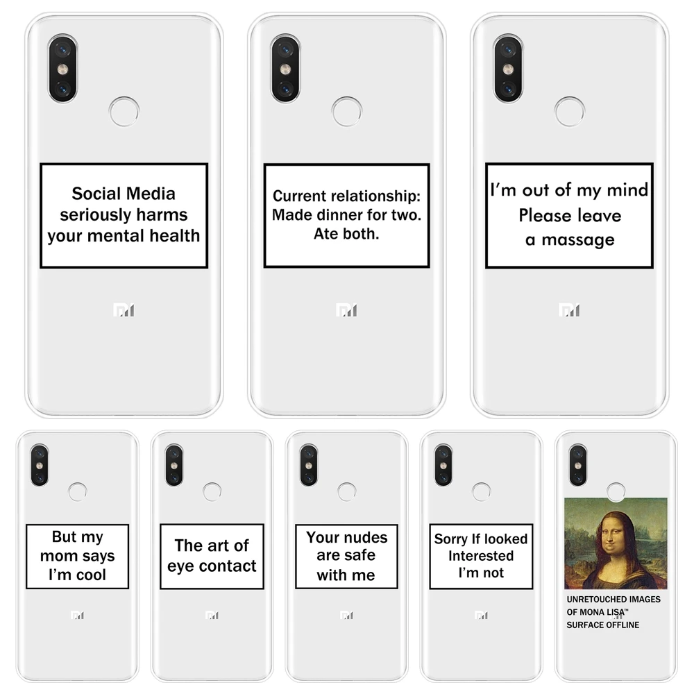 

Phone Case For Xiaomi Mi A1 A2 Lite 8 SE 5 5C 5S 5X 6 6X Plus Funny Quote Text Soft Silicone Back Cover For Xiaomi MiA1 MIA2 Mi8