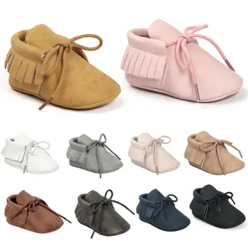 

Newborn Baby Toddler Girl Winter PU Warm Crib Shoes Pram Soft Sole Tassel Shoes Prewalker Casual Anti-slip Sneakers 0-18M