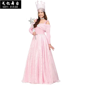 

New the wizard of oz series witch costumes dressed as adult princess Halloween party cosplay costume for woman dressed in pink