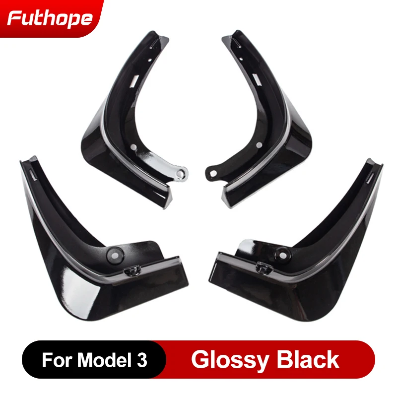 4Pcs/Set New Energy Car Mud Flaps For Tesla Model 3 Model Y 2021 Mudguards Splash Guards Fender Matte Black Carbon Fiber ABS jeep tj fender flares Exterior Parts