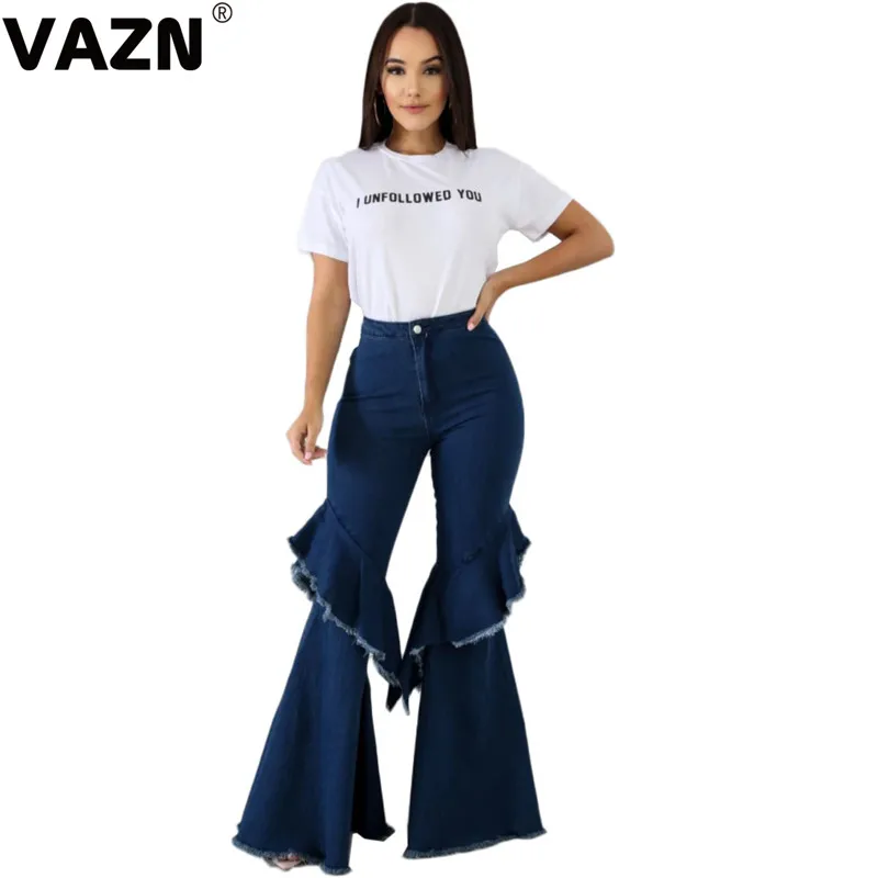 VAZN KM8065, Осенняя распродажа, хорошо взрослая, сексуальная, Неопрятная, модная, однотонная, дикая, Джокер, высокая талия, женские длинные сапоги, укороченные джинсы, брюки