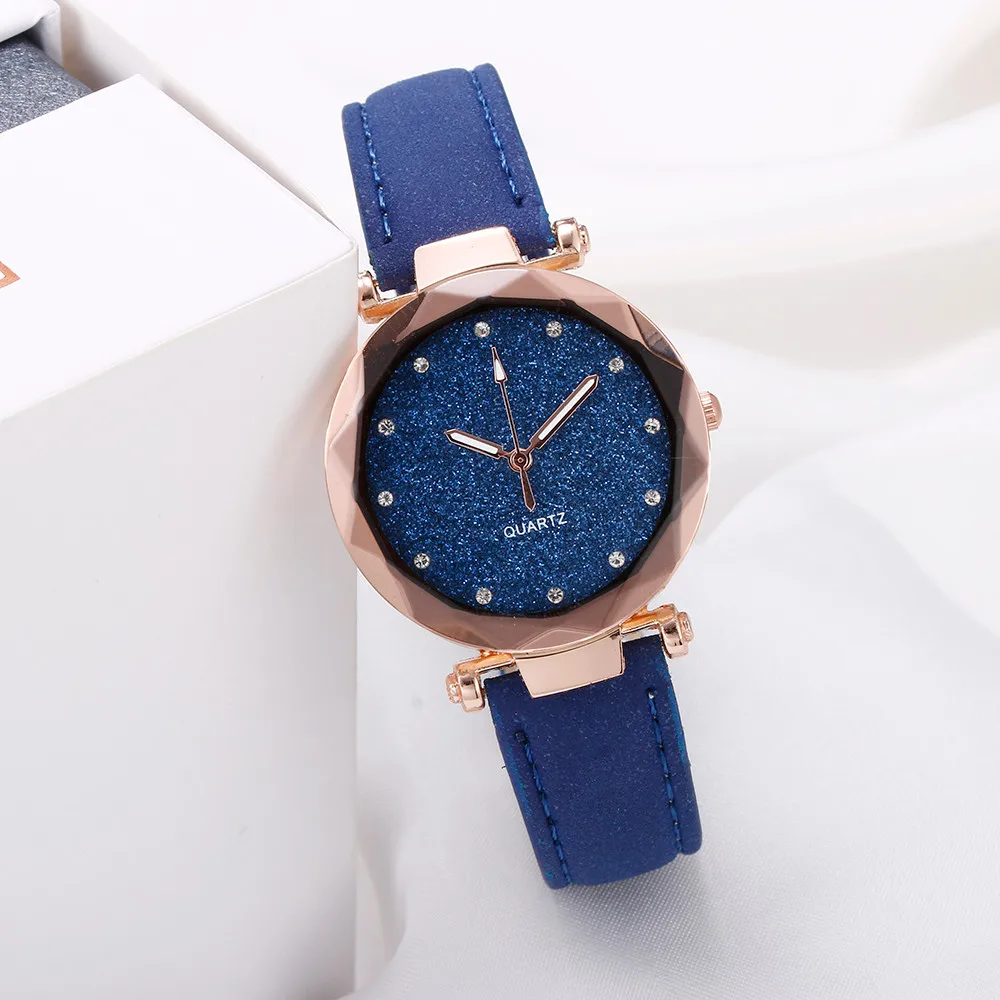 Новые Роскошные Стразы Часы Для женщин звездное небо часы женские наручные часы Relogio Feminino Reloj Mujer Montre Femme@ 9 - Цвет: Синий