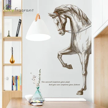 

Creative sketch steed wall sticker living room wall decor home decor self-adhesive stickers room decoration entrance decoration