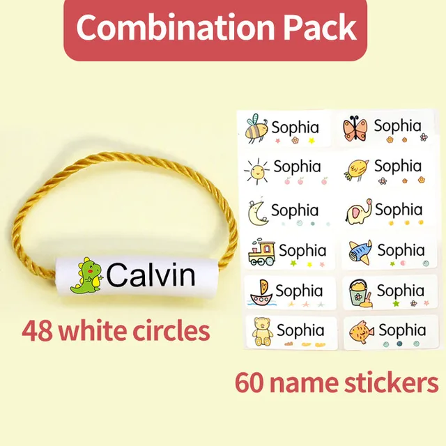 Children's Name Seal Custom Student's Name Stamp  Kindergarten Clothes Waterproof Name Sticker Will Not be Washed Off  Christmas Combination 3