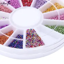 Monja 12 цветов 0,8 мм дизайн ногтей стекло мини-икра бусины жемчуг 3D Шарм Стразы аксессуары колеса