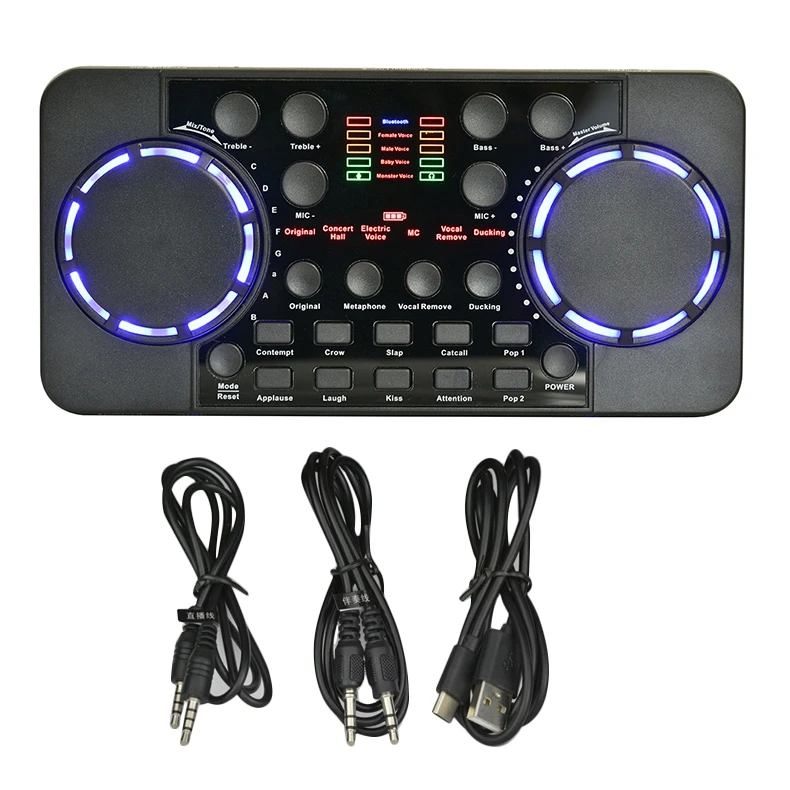 V300 Pro Sound Card 10 Sound Effects Bluetooth Noise Reduction O Mixers Headset Mic Voice Control For Phone Pc Sound Cards Aliexpress