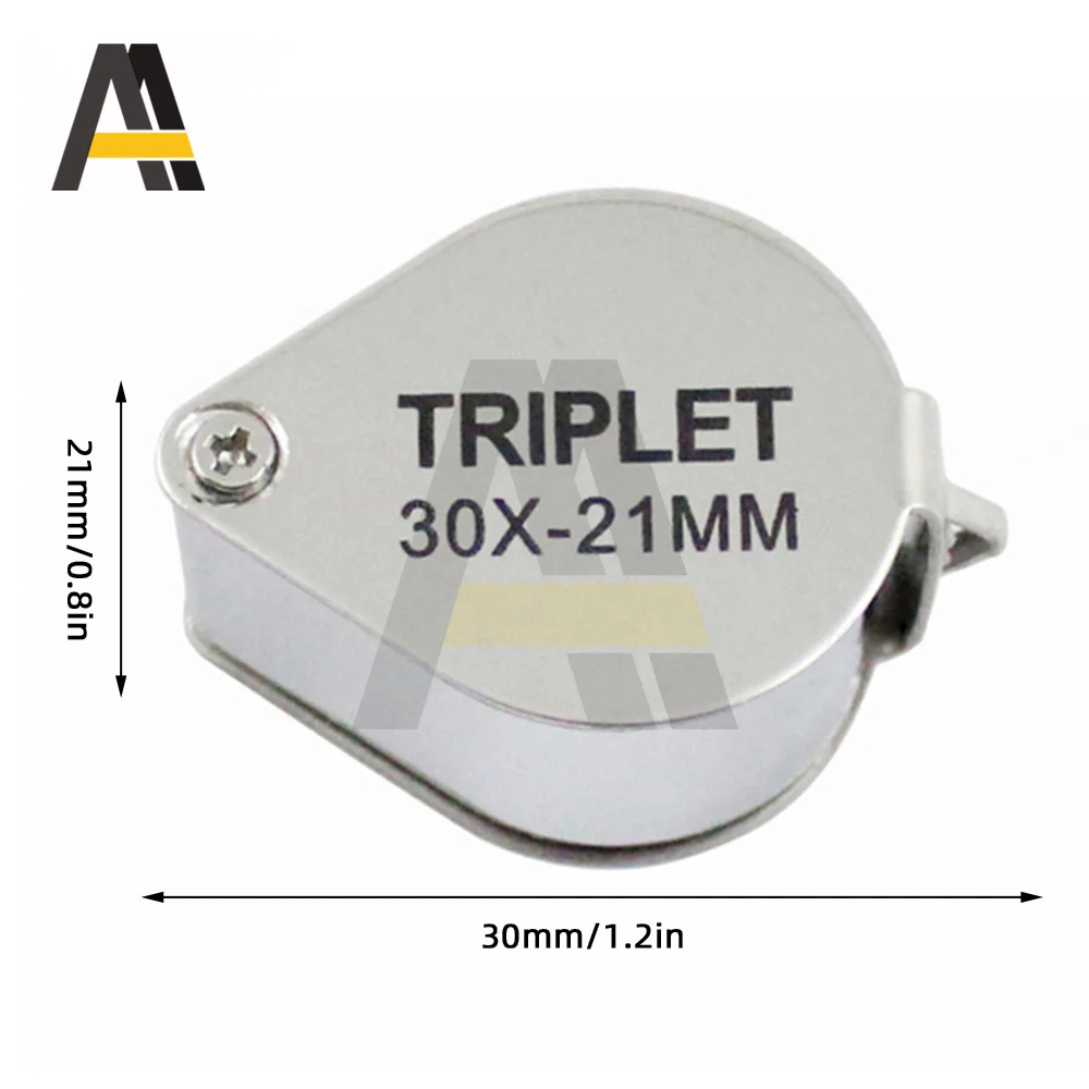 Portable Folding Jewllery Loupe 30X 20X 10X Magnifying Glass Pocket Size Jewllery Magnifier Glasses 30X Magnification Metal 3