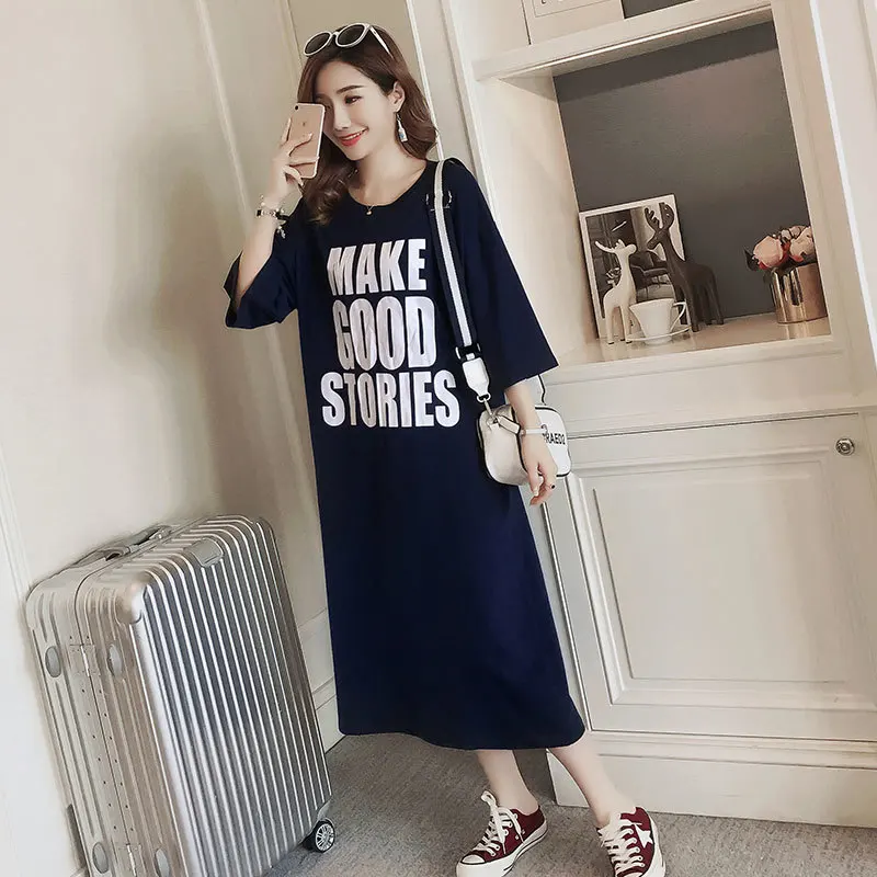 Shirt Dress Women Letters 