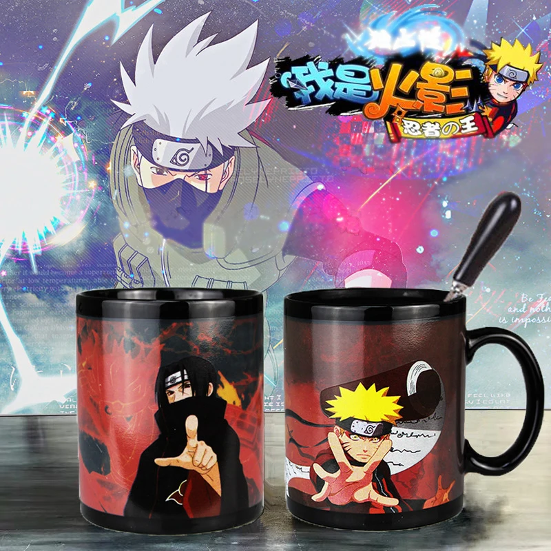 Наруто мультфильм Hokage Учиха Итачи узор керамические кофейные кружки аниме термочувствительные изменение цвета чашки для молока и чая Косплей Подарки