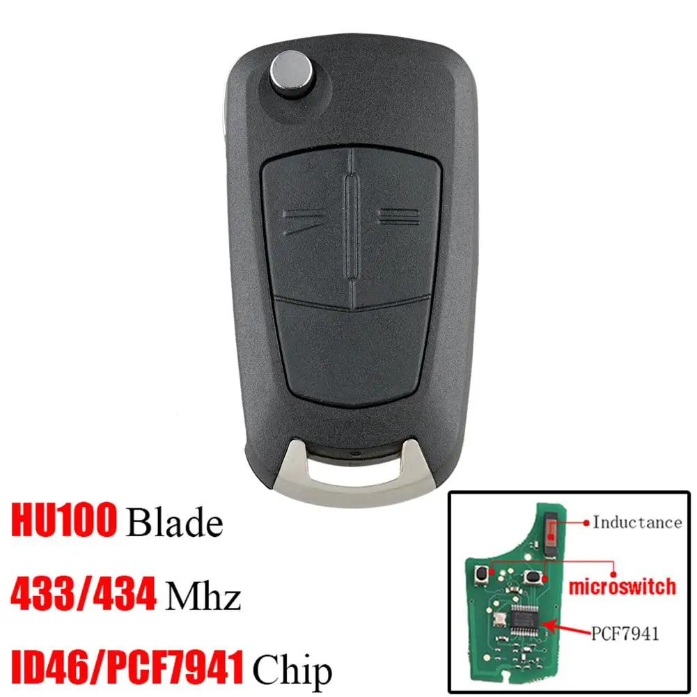  2 Buttons PCF7941 Chip Car Remote Key Chain For Vauxhall Opel Astra H Zafira B 2005 2006 2007 2008 