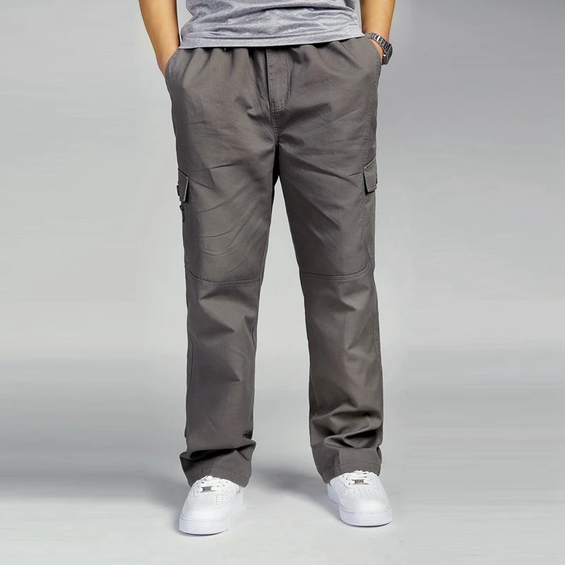 plus size men cargo out door pants big 5XL 6XL zipper summer man cool pocket pants Stretch high quality casual Straight trousers