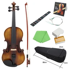 IRIN Violin 4/4 Full Size Acoustic 7 PCS/Set Fiddle Kit Antique Face Color 4-String Instrument With Case Vilolin Kit