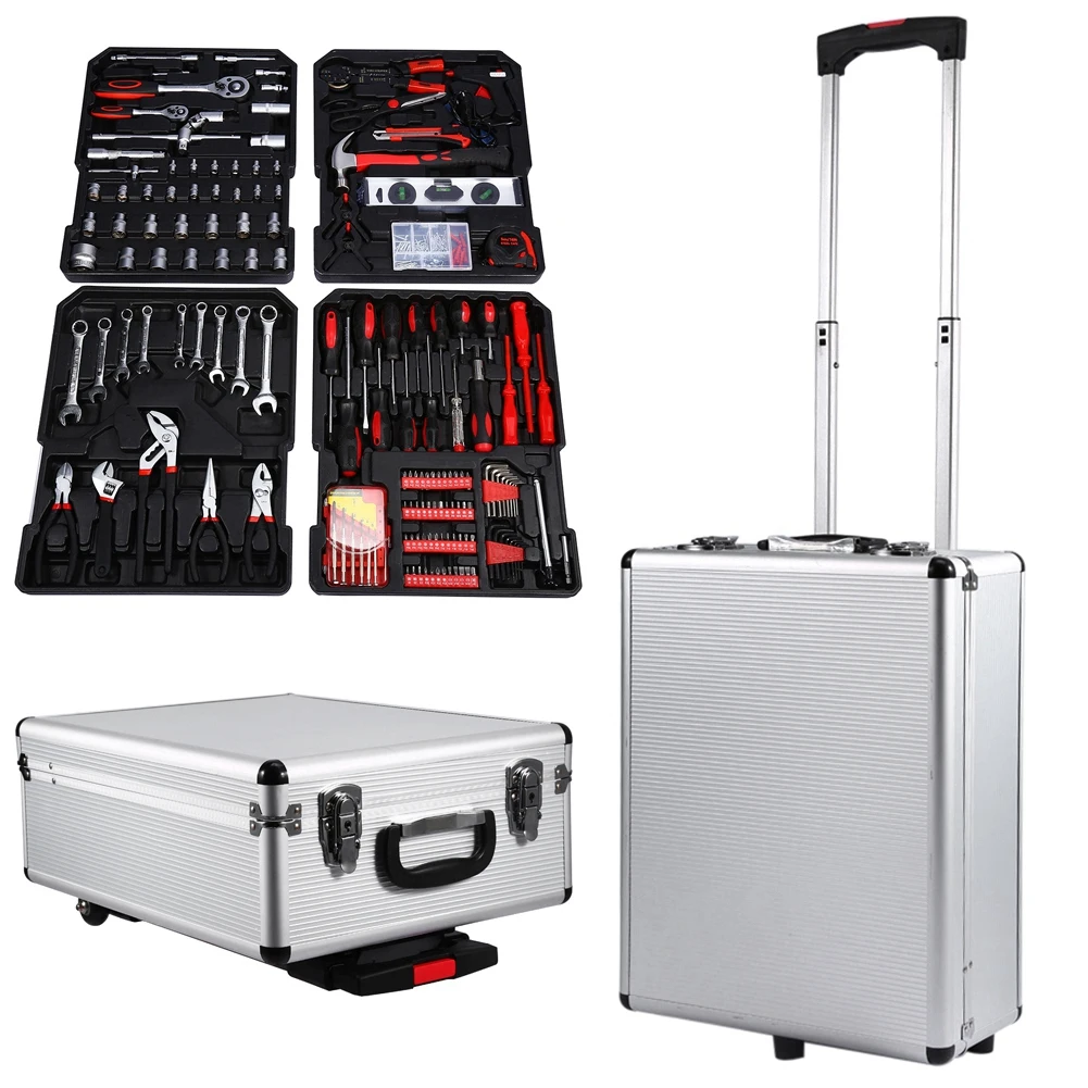 £47.32 399pcs Hand Tool Set With 2pcs Castors Aluminum Trolley Case