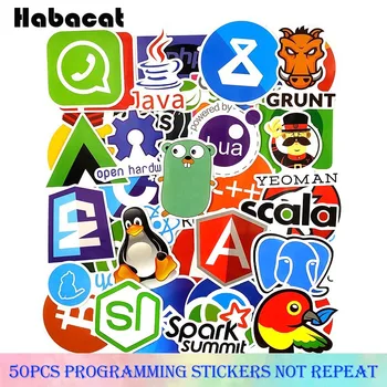 

50Pcs/Pack Programming Decal Stickers Java Psh For Motorcycle Luggage Laptop Bicycle Skateboard Pegatinas