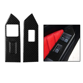 

Interior Window panel trim Carbon Fiber Black Auto Switch Lifter Control