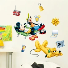 Cartoon Disney Mickey Goofy Pluto Vacation Wall Stickers For Kids Room Bedroom Home Decor Wall Decal PVC Mural Art DIY Wallpaper Cartoon Disney Mickey Goofy Pluto Vacation Wall Stickers For Kids Room Bedroom Home Decor Wall Decal PVC Mural Art DIY Wallpaper