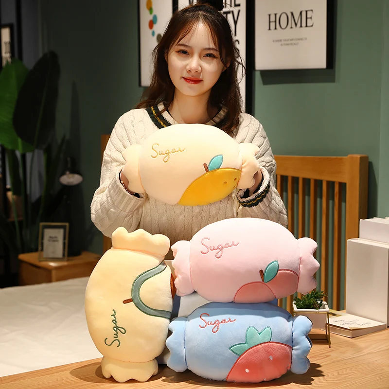 Hot Nice 1pc 32cm cute avocado peach strawberry orange candy hand warmer plush pillow fruit nap pillow kid girl holiday gift