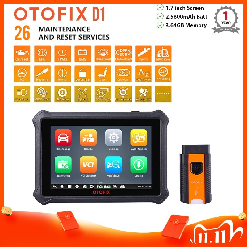 Автомобильный диагностический инструмент Power By Autel OTOFIX D1 автомобильный сканер OBD2
