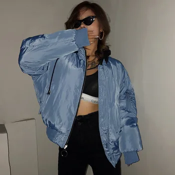 

Thick Warm Oversized Women Jackets Long Sleeve Button Loose Thick Cropped Jacket Sexy Streetwear Coat Winter Wear on Both Sides