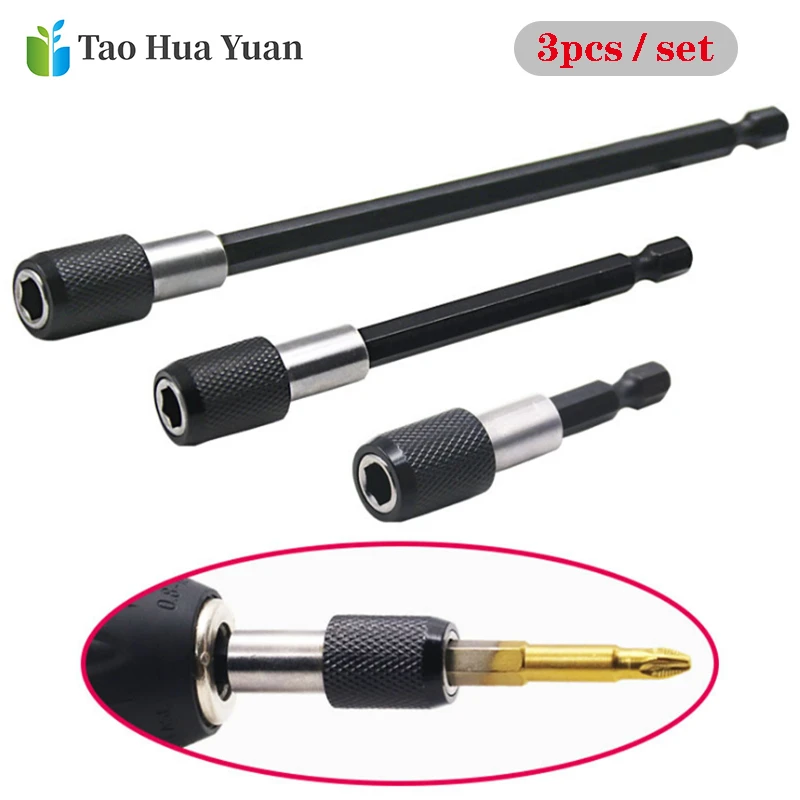 3pcs/set 1/4" 60/100/150mm Hex Quick Magnetic Screwdriver Extension Bit Holder 3pcs/set 1/4" 60/100/150mm Hex Quick Magnetic Screwdriver Extension Bit Holder