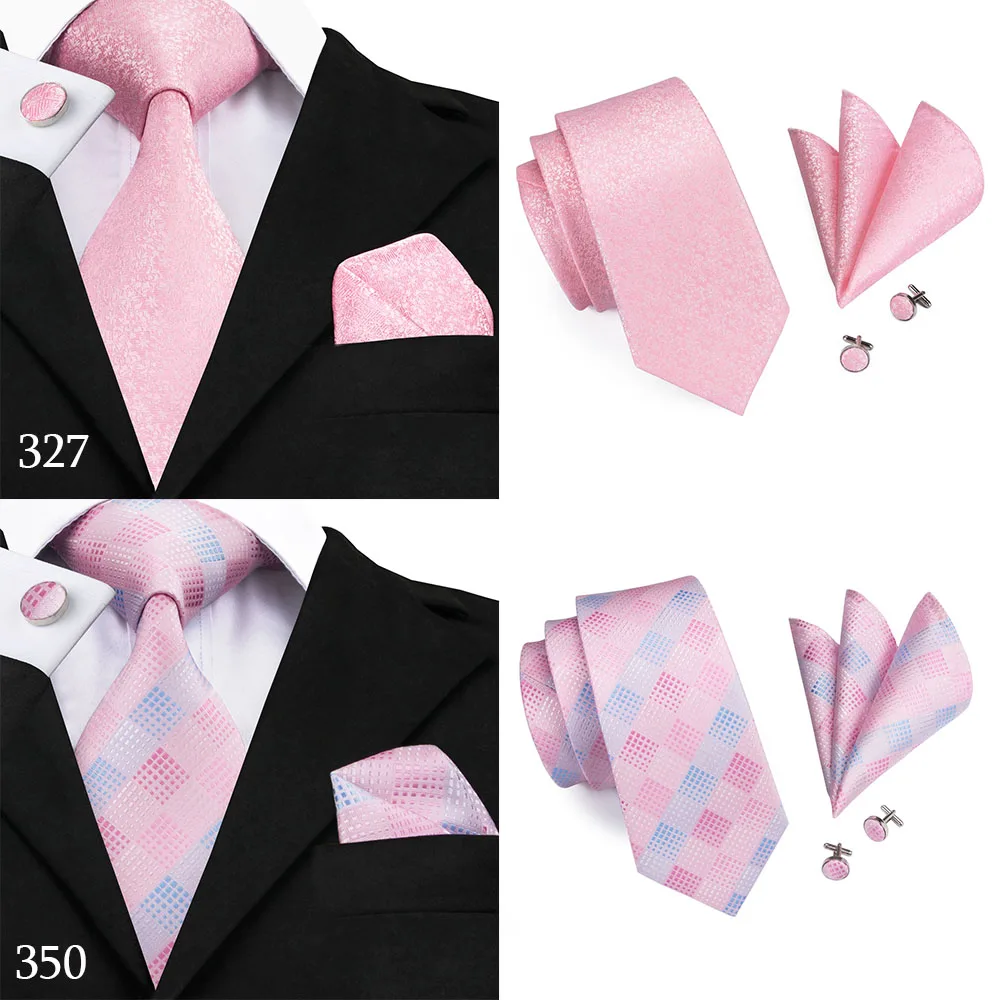 DiBanGu модный персиковый розовый мужской подарок зажим для галстука Hanky запонки галстук 150 см длинный галстук для мужчин Свадебный вечерний деловой галстук набор MJ-7195