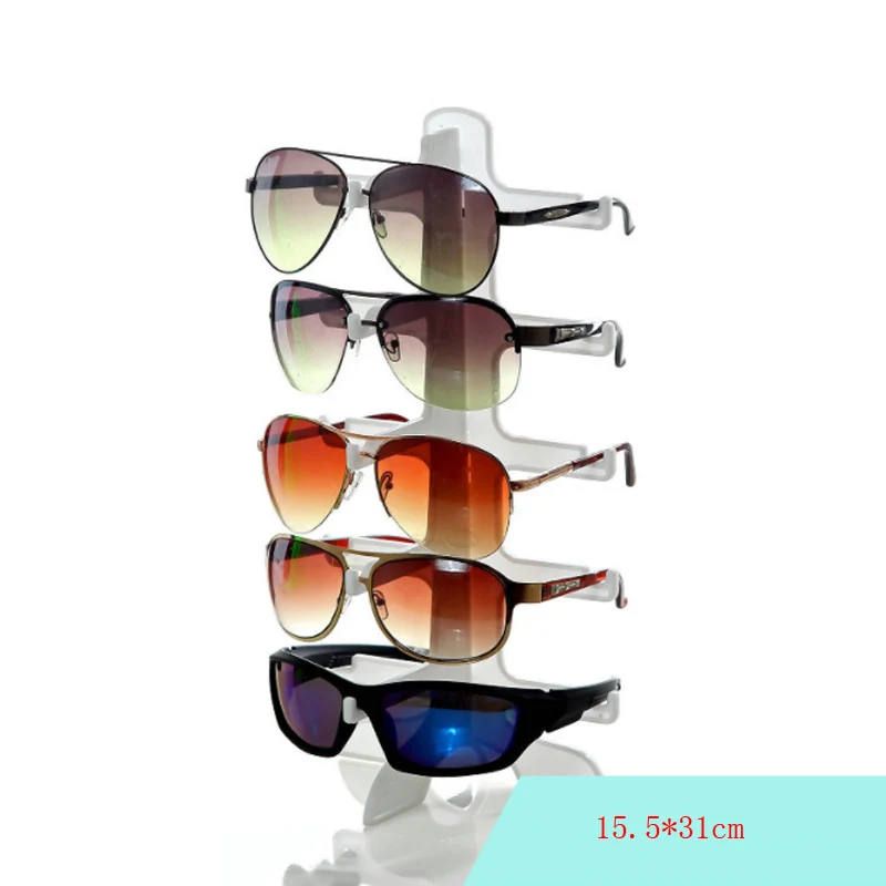 5 pairs white 3/4/5 пар пластмассовые солнцезащитные очки витринный стеллаж, партия из 5 пар очки держатель стойки черный/прозрачный/Белый солнцезащитные очки держатель, полка дисплея - Цвет: 5 pairs white