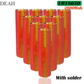 

Original 3.7V UR18650 2600mah Lithium Rechargeable Battery for flashlight camera laptop Electric car with strip soldered battery