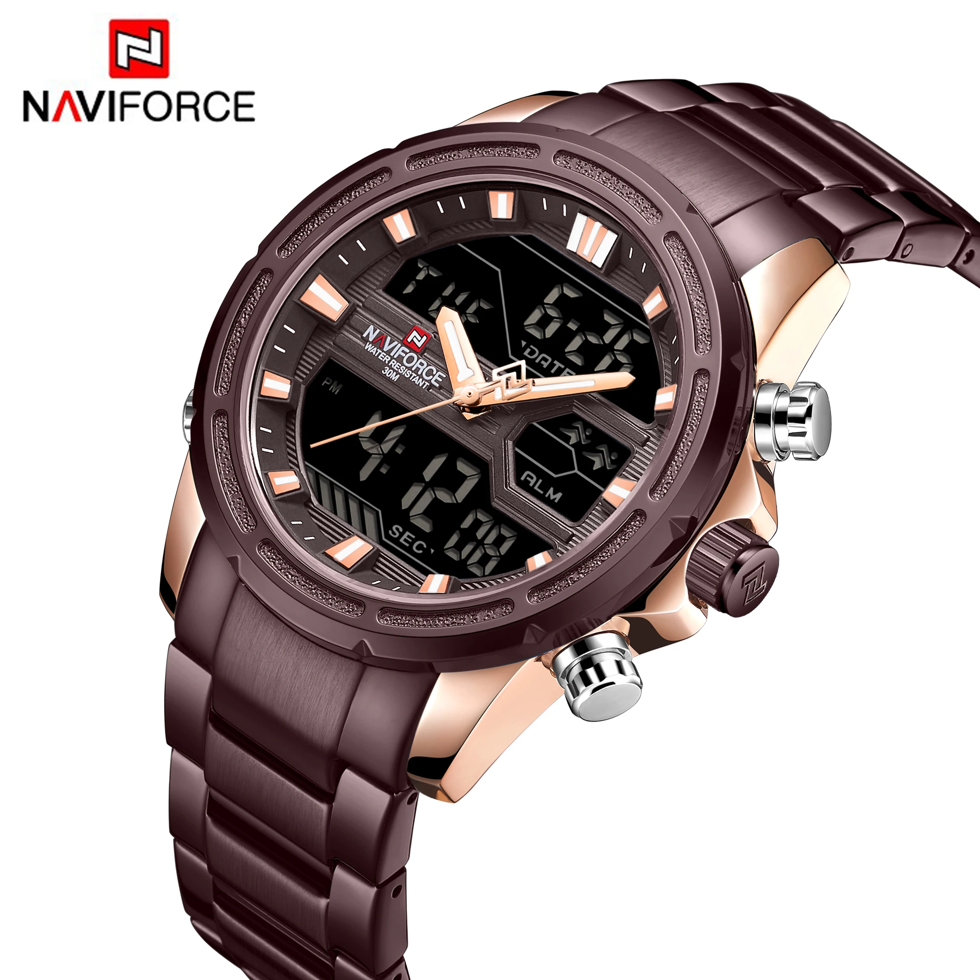 Часы NAVIFORCE мужские кварцевые аналоговые модные спортивные водонепроницаемые