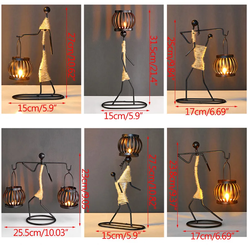 Weeding Metal Ornaments Crafts  Home Decoration Candle Holder Candlestick Decor Handmade Miniature Figurines Art Gifts