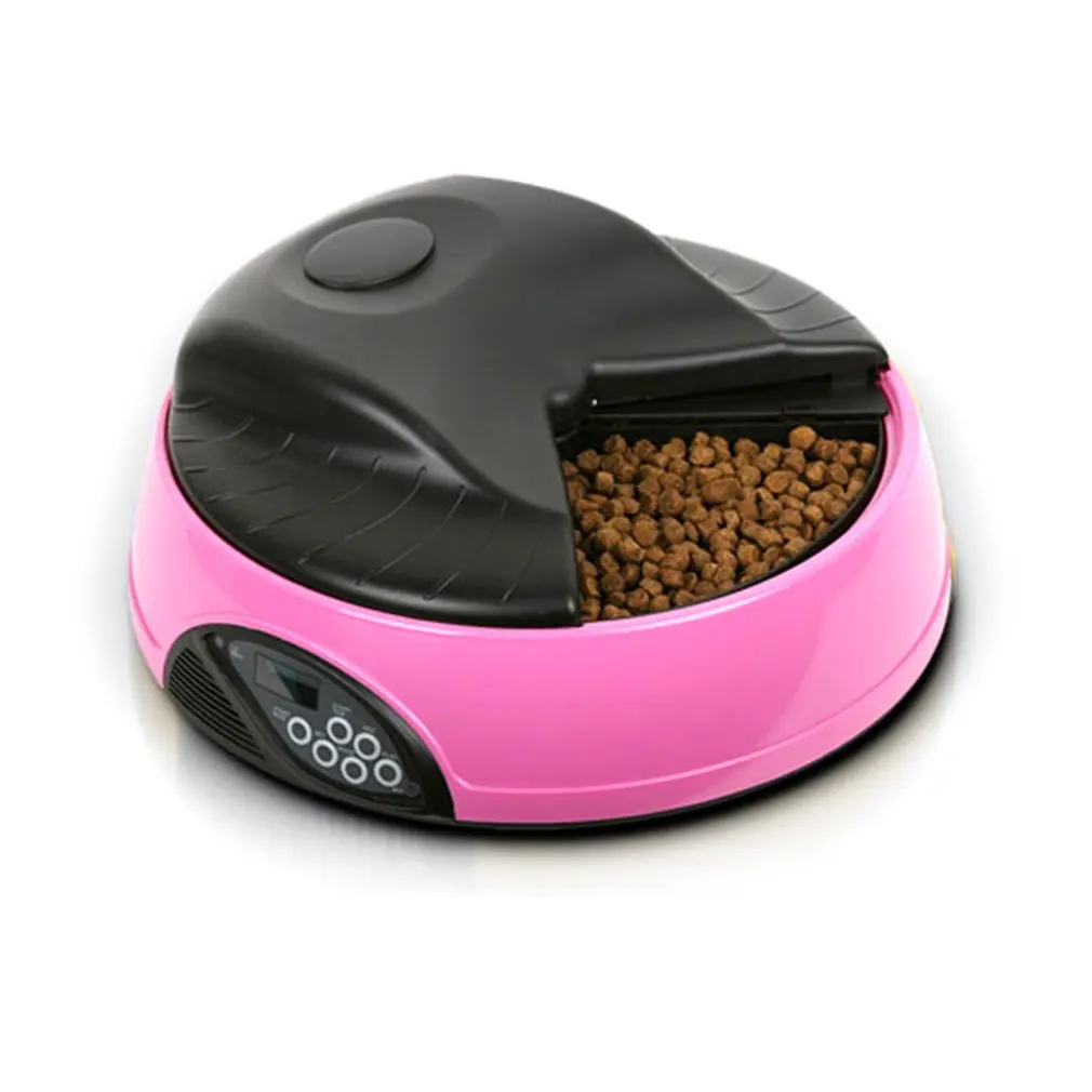 

4 Meals Automatic Pet Feeder Food Trays Bowl Dispenser Setting Fixed Time Non-toxic Container Recording Reminders Pet Supplies