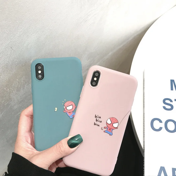 Чехол для телефона Marvel с рисунком Человека-паука iPhone X XS Чехлы MAX XR милый мягкий