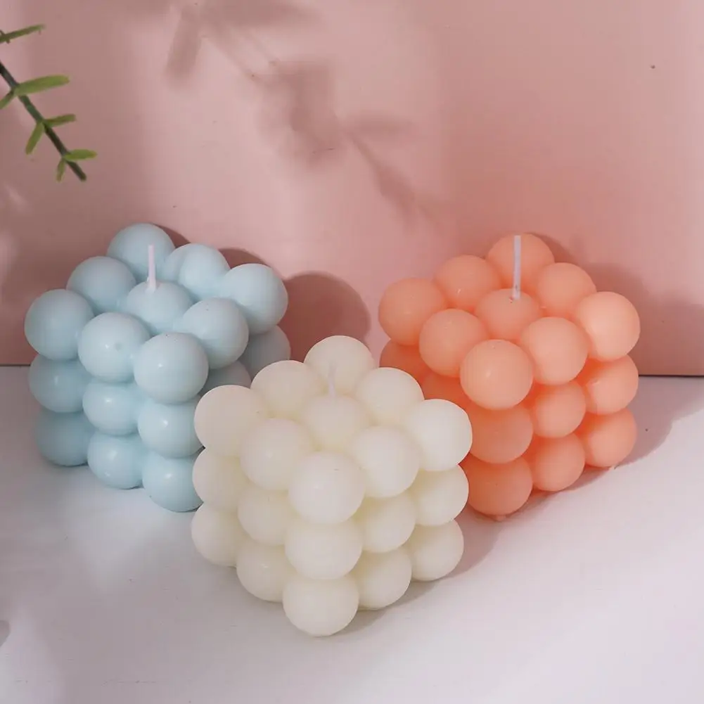 Small Bubble Cube Wax Round Candle Soy Aromatherapy Candles Home Scented Decorations DIY Gifts | Дом и сад