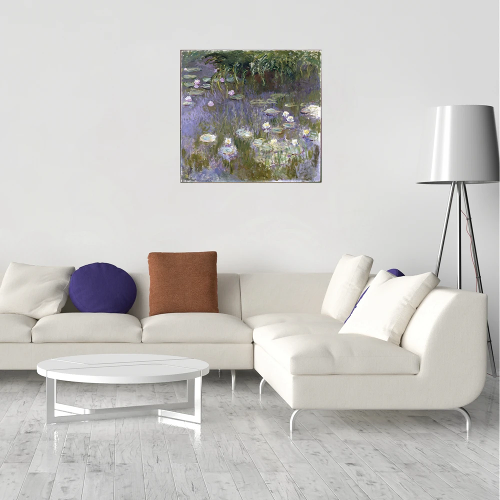

Claude Monet Lotus Pond Canvas Printed Picture Decor for Bedroom Kitchen Hallway Retro Artwork Wall Art Home Decor Drop Shipping