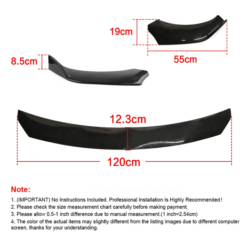 Car Front Bumper Splitter Lip Body Kit Spoiler Diffuser Lip Adjustable Universal For BMW Benz Audi VW Subaru car bumper spoiler,bumper lip,bumper lip decoration