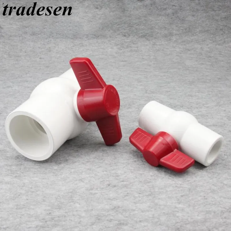 1 Uds blanco que D20-50mm PVC válvula de bola acoplador conector de agua para jardín riego tanque de peces de acuario de UPVC adaptador de tubo
