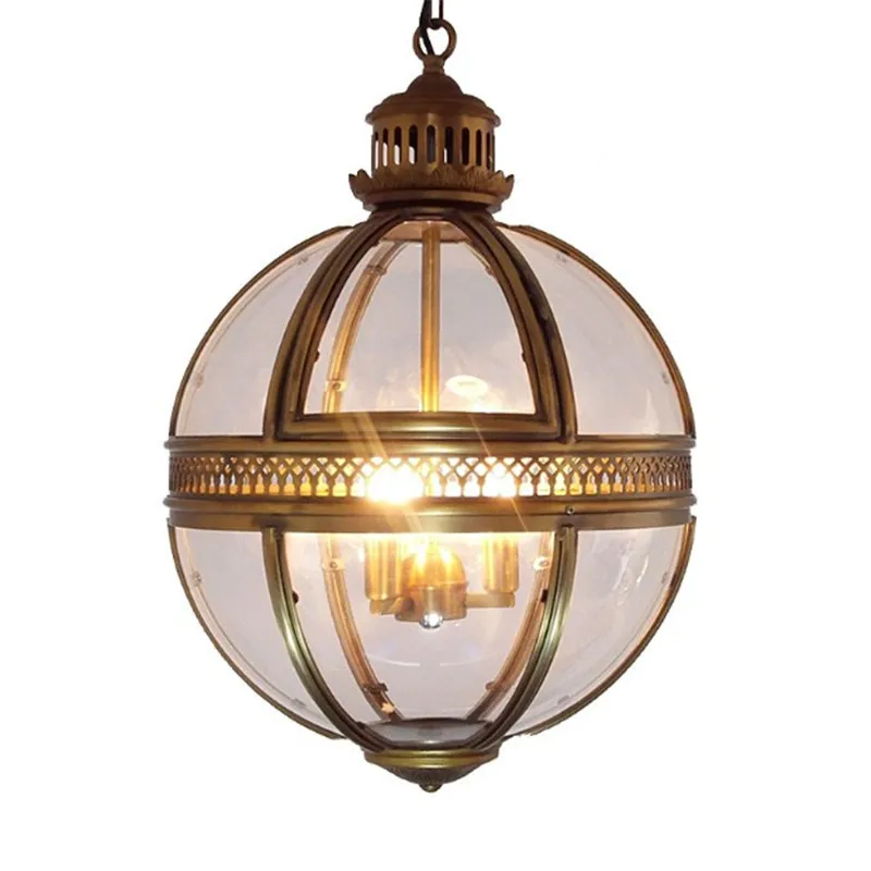 Vintage Loft Living Room Globe Pendant Lights Fixture Retro Waterproof Decor Garden Yard Iron Glass Ball LED E27 Outdoor Lamp подвесная люстра loft it vintage birdcage loft1891 8