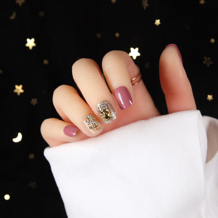 Поддельный Набор наклеек на ногти маникюр готовое изделие разборка Южная Корея Весна с бриллиантами носимые летние студенческие короткие девушки най
